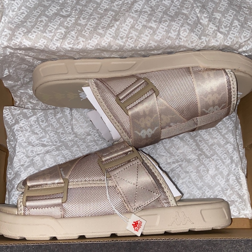 Unisex size 10, Khaki Kappa Slides (fits like Women's size 9)